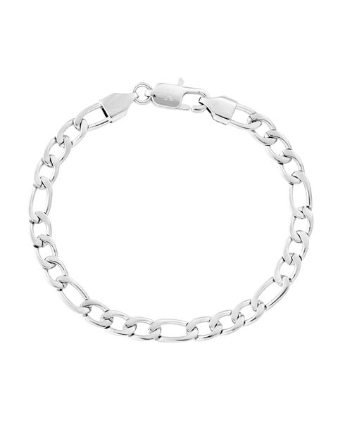 CLEAN FIGARO BRACELET - 5MM WHITE GOLD