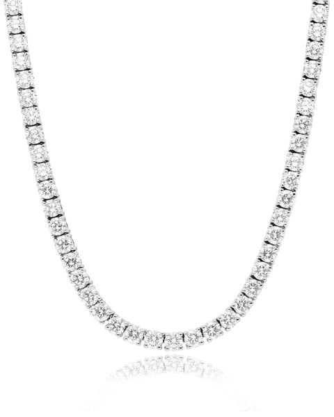 S925 MOISSANITE TENNIS CHAIN- 4MM WHITE GOLD