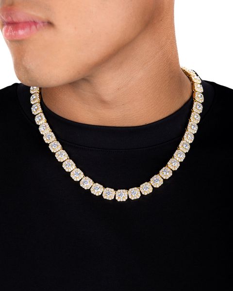 MICRO CLUSTERED TENNIS CHAIN - 9MM GOLD