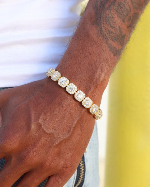 MICRO CLUSTERED TENNIS BRACELET - 9MM GOLD