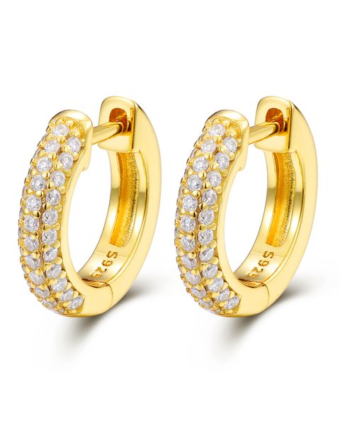 S925 MOISSANITE HOOP EARRINGS - GOLD