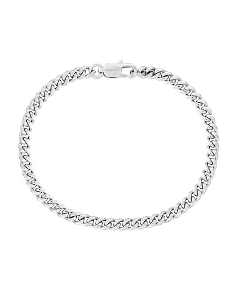 CLEAN CUBAN LINK BRACELET - 4MM WHITE GOLD