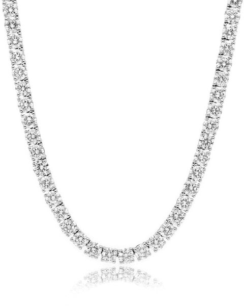 S925 MOISSANITE TENNIS CHAIN- 5MM WHITE GOLD