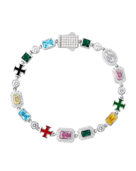 S925 MOISSANITE MULTI GEMSTONE BRACELET