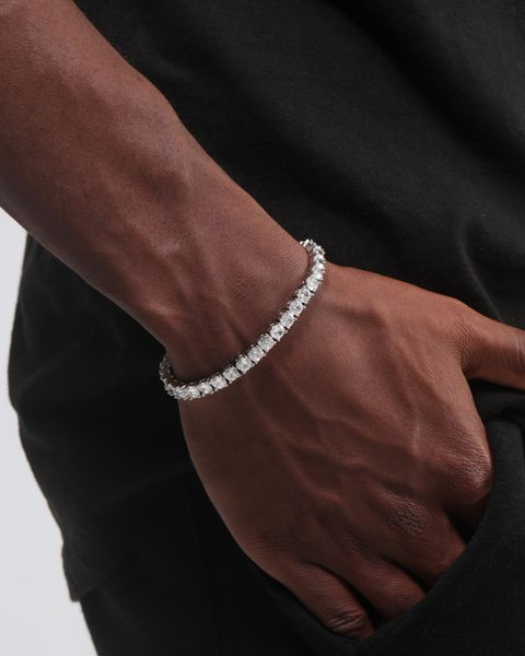 S925 MOISSANITE TENNIS BRACELET- 5MM WHITE GOLD