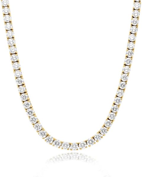 S925 MOISSANITE TENNIS CHAIN- 4MM GOLD