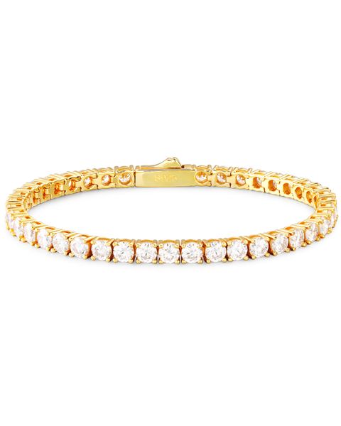 S925 MOISSANITE TENNIS BRACELET- 4MM GOLD