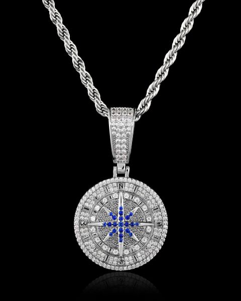 COMPASS PENDANT - WHITE GOLD