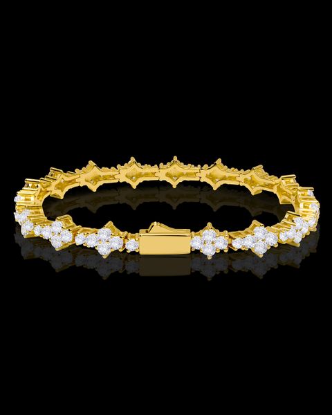 HONEYCOMB TENNIS BRACELET - GOLD