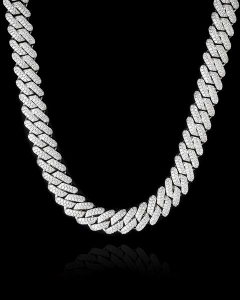 PRONG CUBAN LINK CHAIN - 13MM WHITE GOLD