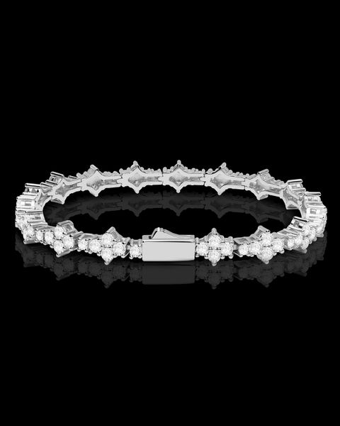 HONEYCOMB TENNIS BRACELET - WHITE GOLD