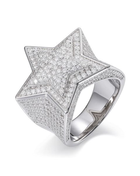 S925 MOISSANITE ICED STAR RING