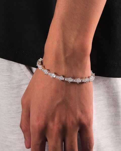 HONEYCOMB TENNIS BRACELET - WHITE GOLD