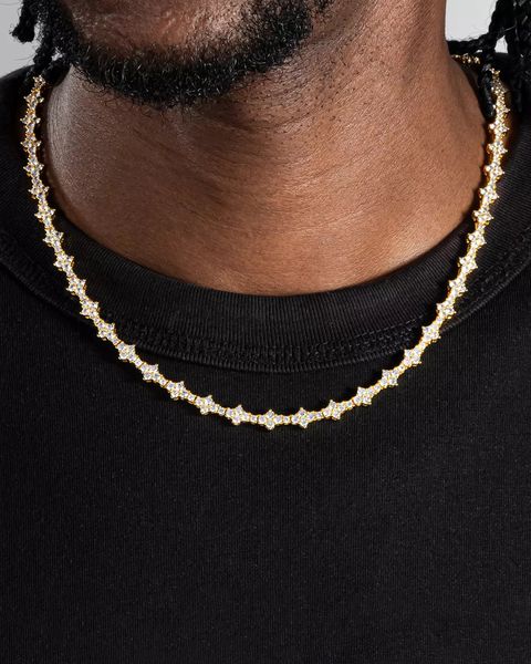 HONEYCOMB TENNIS NECKLACE - GOLD