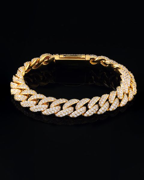 DIAMOND CUBAN BRACELET - 10MM GOLD