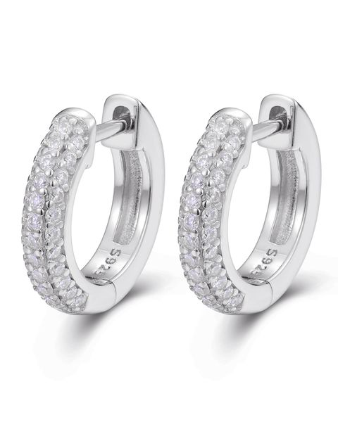 S925 MOISSANITE HOOP EARRINGS - WHITE GOLD