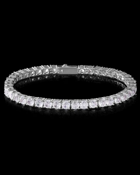 ICED BLING TENNIS BRACELET - 4MM WHITE GOLD