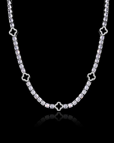 BLACK CLOVER TENNIS CHAIN - 4MM WHITE GOLD