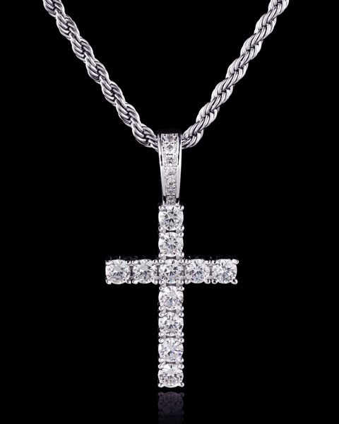 CROSS PIECE PENDANT - WHITE GOLD