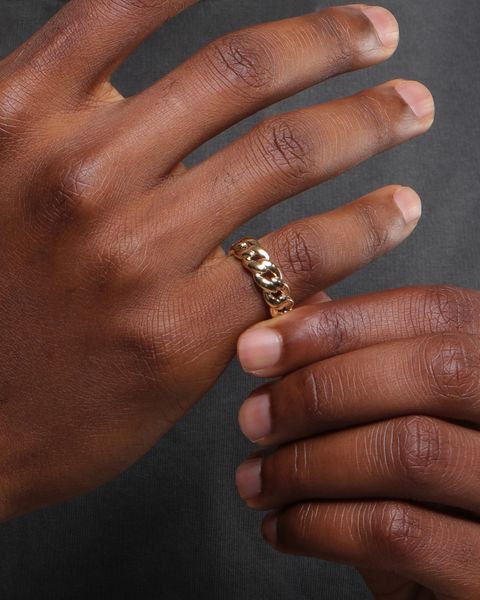 CLEAN CUBAN RING - 18K GOLD