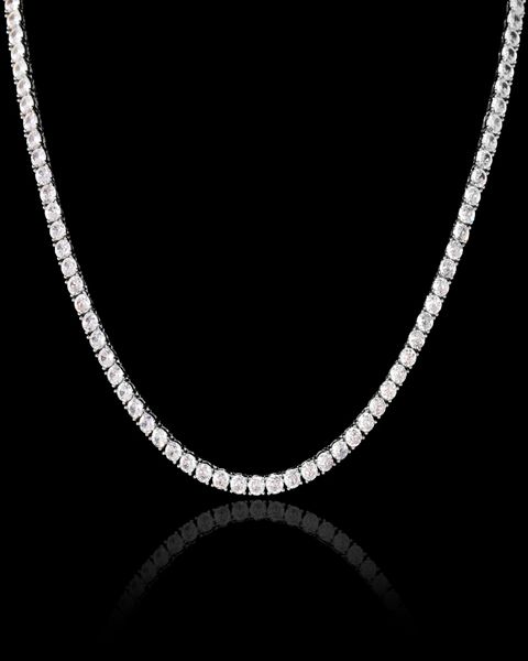 ICED BLING TENNIS CHAIN - 4MM WHITE GOLD