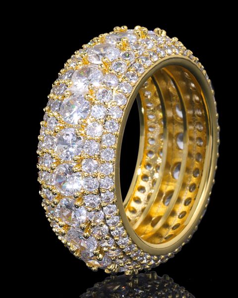 5 LAYER DIAMOND BAND RING - 18K GOLD