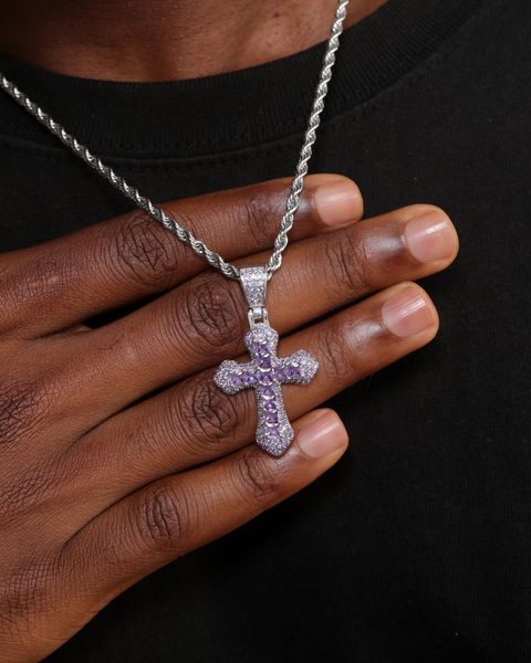 PURPLE CROSS PENDANT