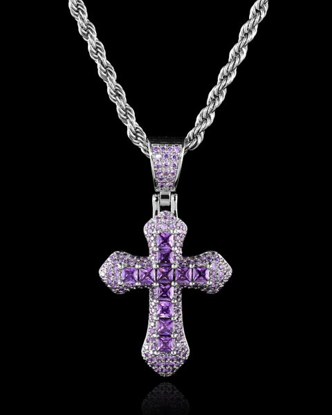 PURPLE CROSS PENDANT