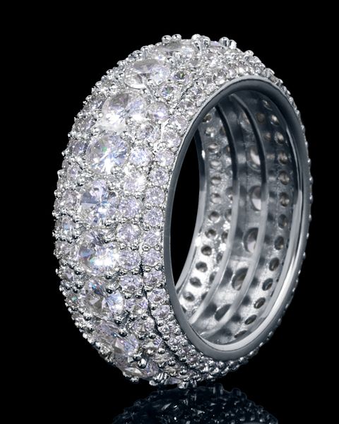 5 LAYER DIAMOND BAND RING - WHITE GOLD