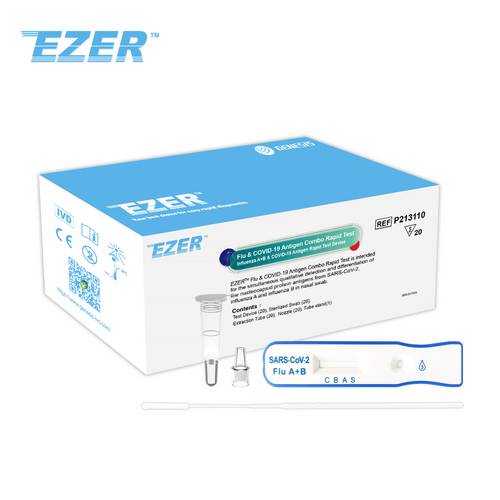 Dispositivo de prueba rápida combinado de antígenos de gripe y COVID-19 EZER™