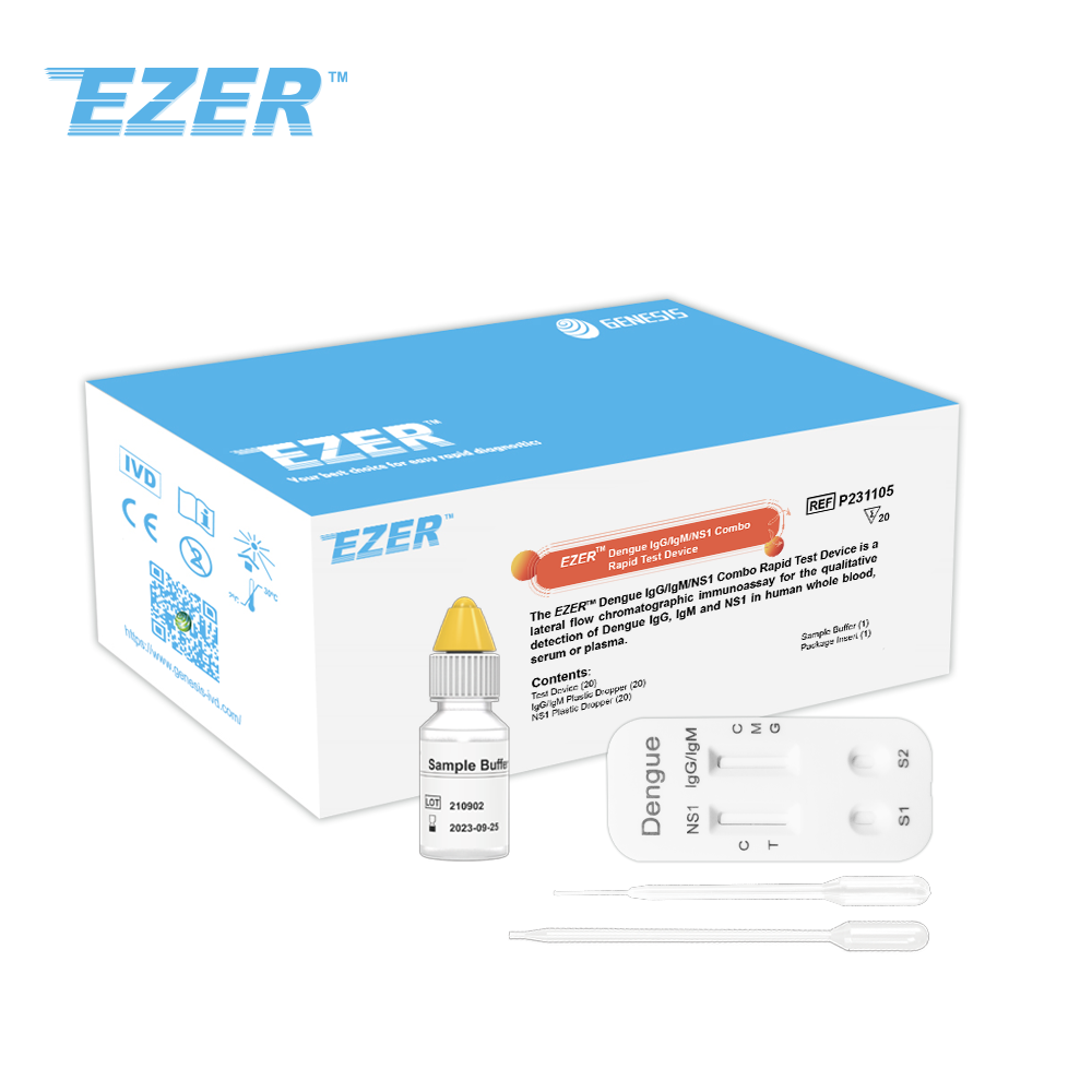 EZER™ Dengue IgG/IgM/NS1 gecombineerd sneltestapparaat