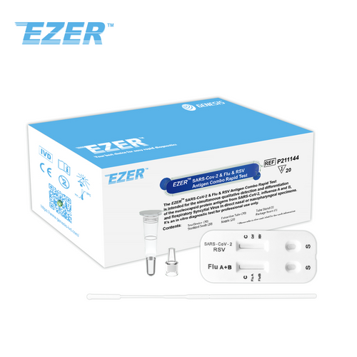Dispositivo de teste rápido combinado de antígeno EZER™ SARS-CoV-2 e gripe e RSV