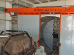 Shuttle Rotomolding Machine used for producing complex plastic shapes in large volumes