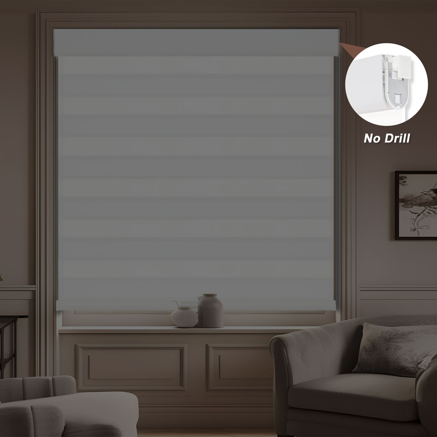 No Drill Zebra Blinds