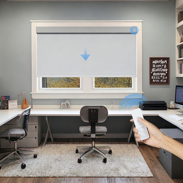 Motorized Blackout Roller Shades (Custom Size)