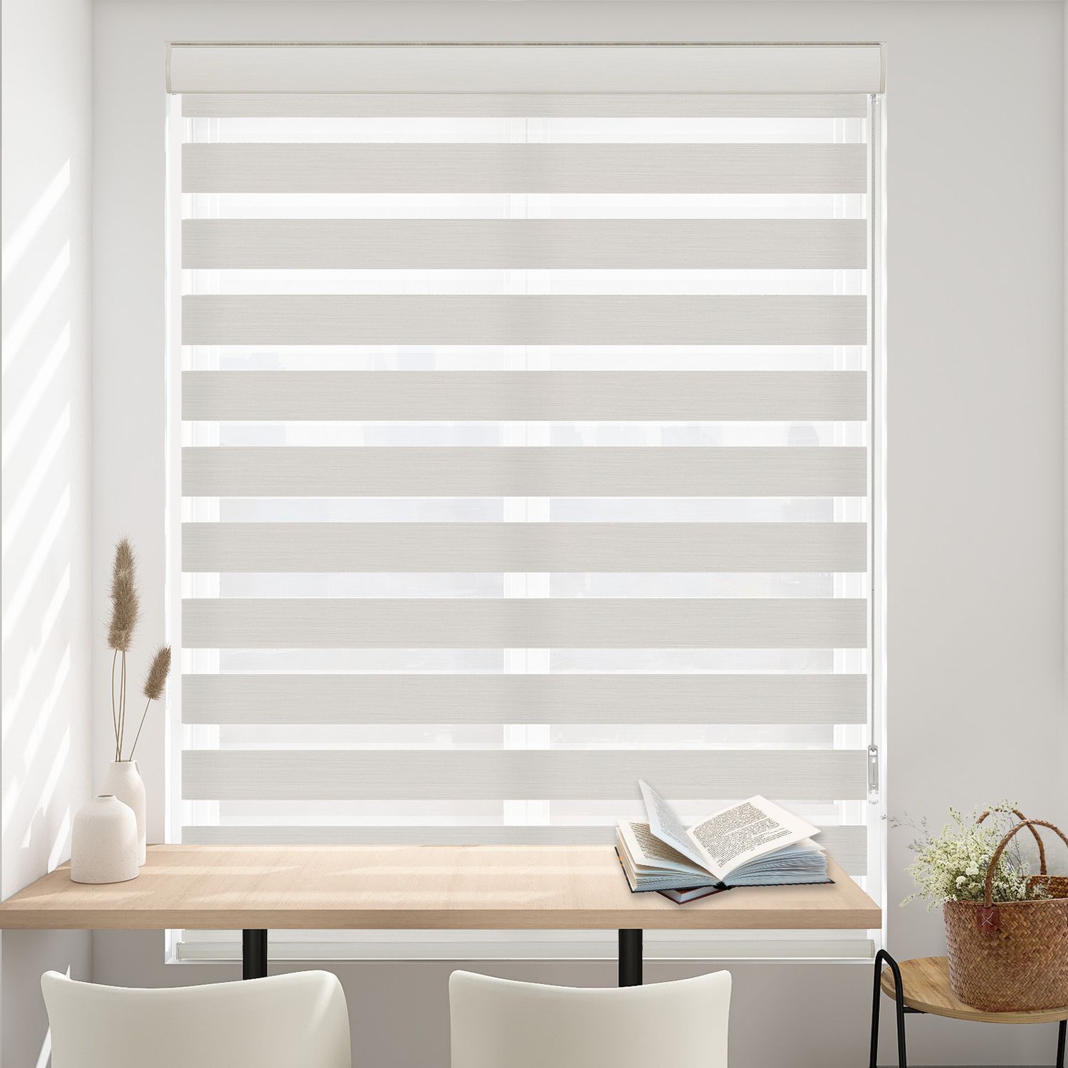 Persilux Dual-Layer Zebra Blackout Shades for Office