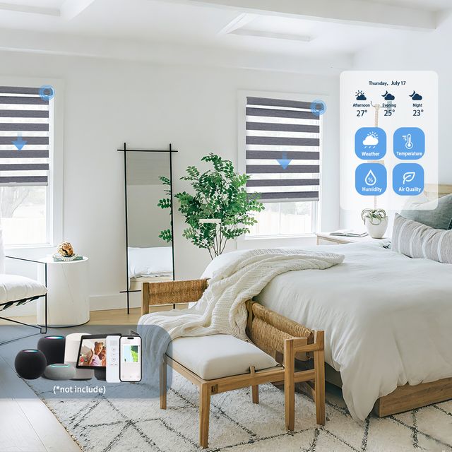 Motorized Jacquard Pattern Zebra Shades