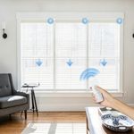 Persilux Custom Motorized Linen Shangri-La Sheer Shades with Remote Control