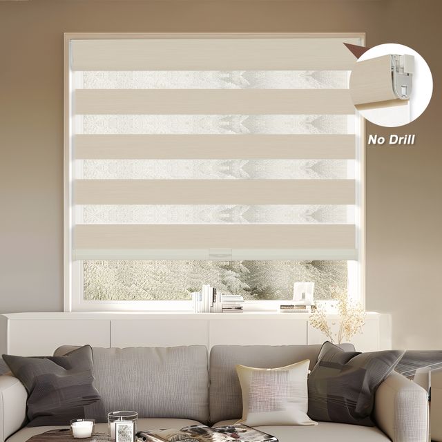 Persilux No Drill Double-layer Zebra Shades