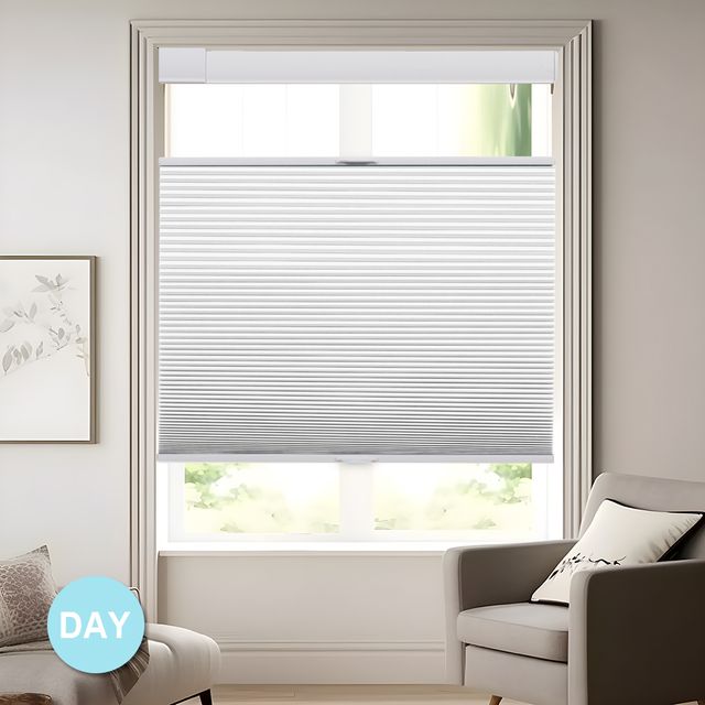 No Drill No Tools Top Down Bottom Up Blackout Cellular Shades (1" cell )