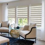 Persilux beige Dual-Layer Zebra Blackout Shades for Living Room