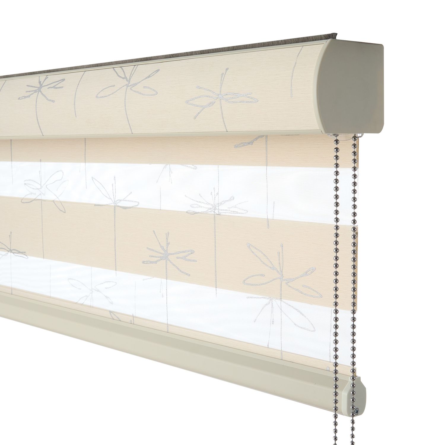 Persilux Beige Dual-Layer Zebra Blackout Shades 