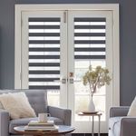 Persilux Gray Dual-Layer Zebra Blackout Shades f for patio doors