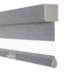 Persilux Gray Dual-Layer Zebra Blackout Blinds