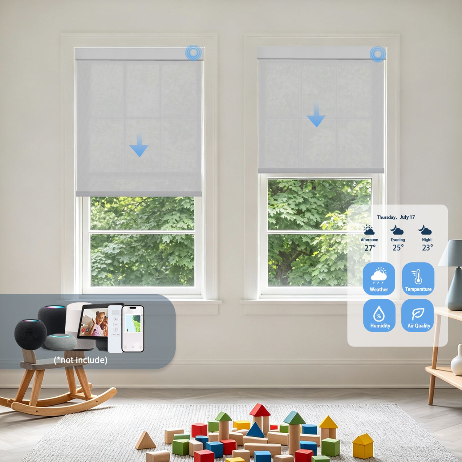Motorized 3% Openness Basic Solar Shades for living room