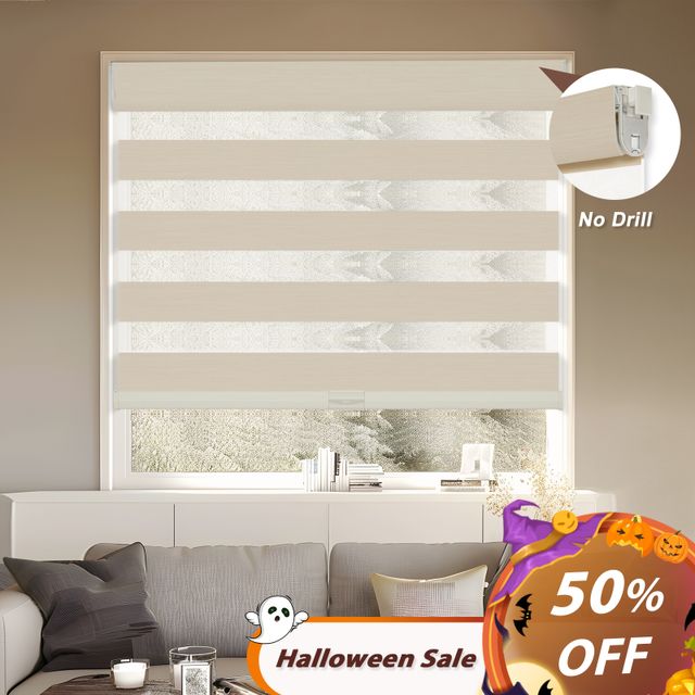 No Drill No Tools Double-layer Zebra Shades
