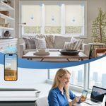 Persilux smart natural linen roller shades compatible with voice assistants