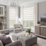 Persilux Dual-Layer Zebra Blackout Shades for Living Room in beige