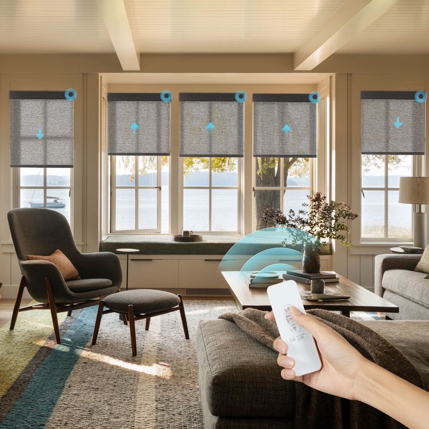Custom Motorized Roller Shades | Blackout & Light Filtering | Persilux