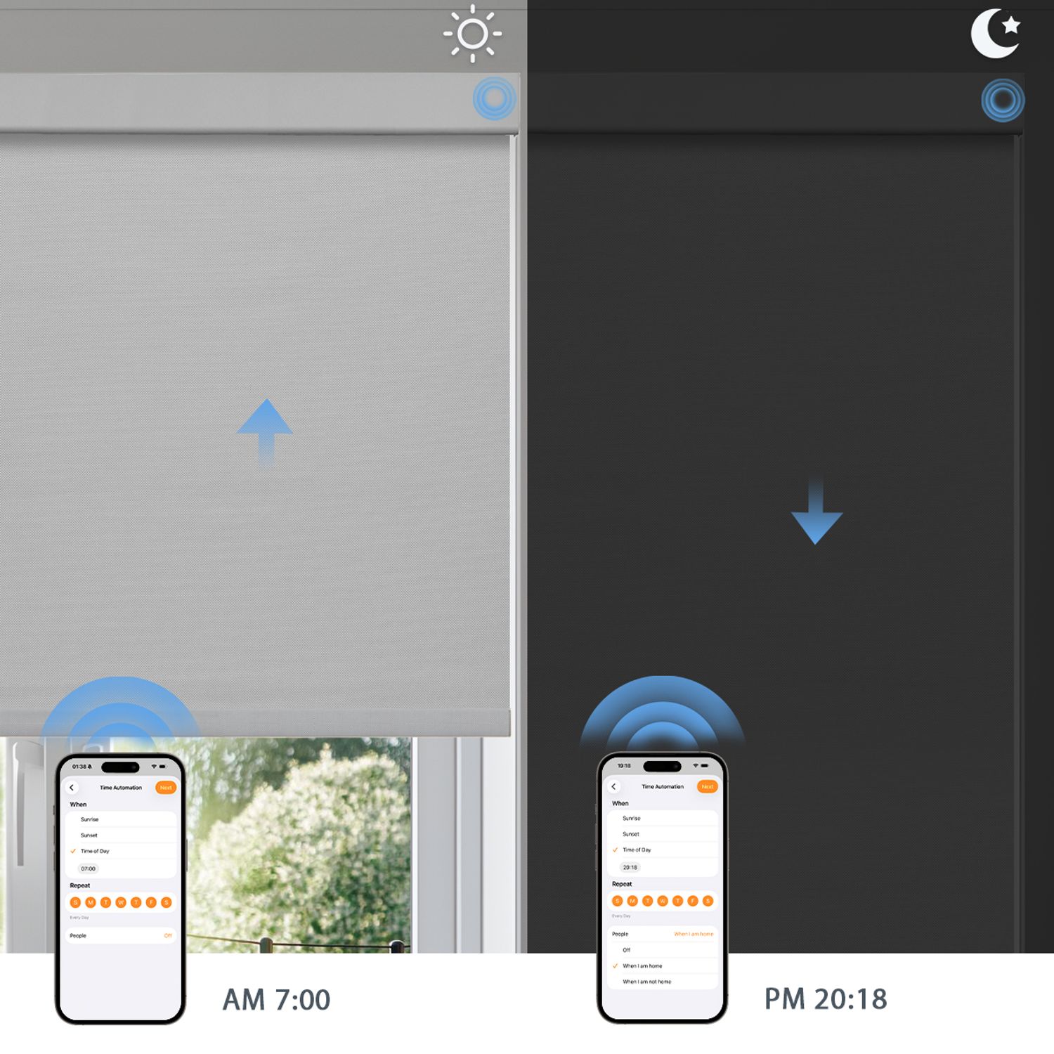 Day and Night Light Control with Motorized 1% Openness Basic Solar Shades